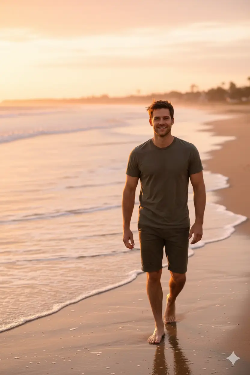 AI Output: Walk in the Beach Portrait